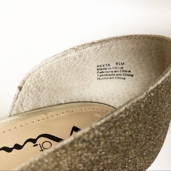 NEW Crystal Gold Wedge Bridal Wedding Peep Shoes - Picture 7 of 8